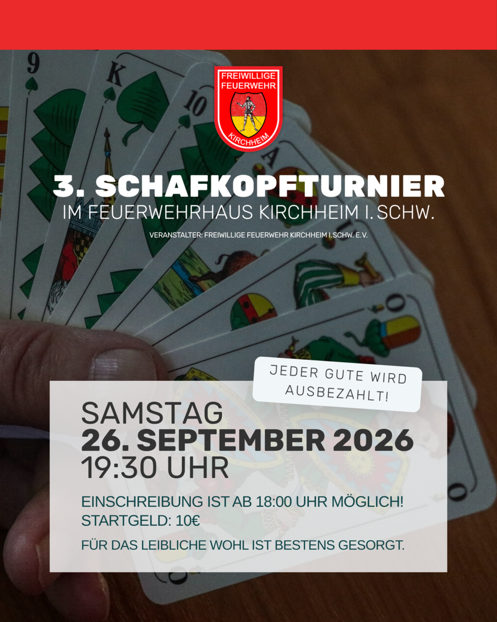 3. Schafkopfturnier im Feuerwehrhaus Kirchheim